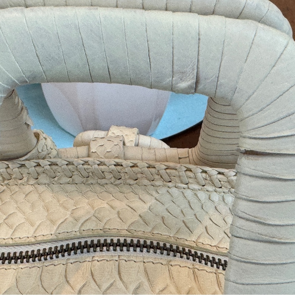 Calvin Klein Collection Large White Python Designer  Handbag - Picture 6 of 13
